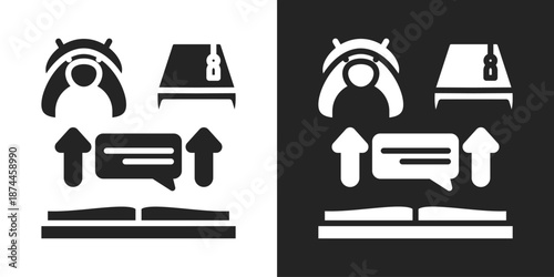 Storytelling Icon In Black And White Glyph Style