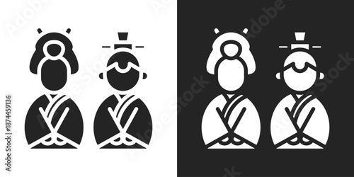 Tradition Icon In Black And White Glyph Style