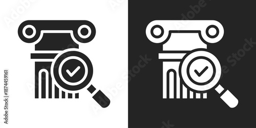 Discovery Icon In Black And White Glyph Style