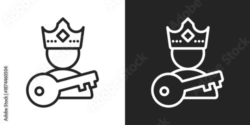 Privilege Icon In Black And White Line Style