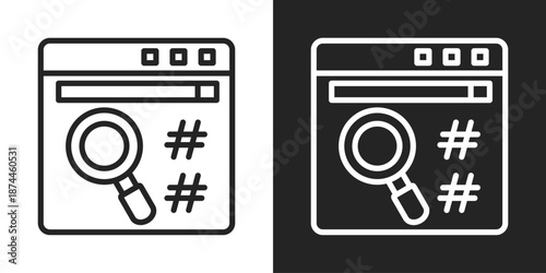 Hashing Icon In Black And White Line Style
