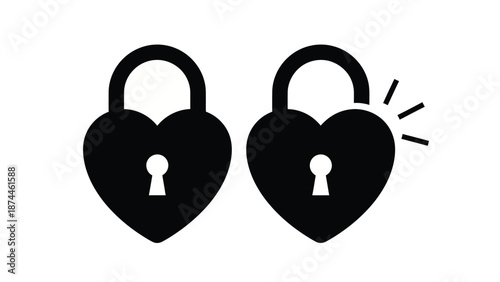 Heart shaped locks representing love and security