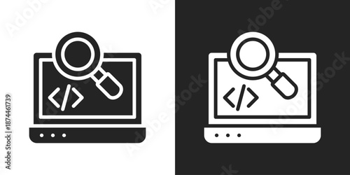 Forensics Icon In Black And White Glyph Style