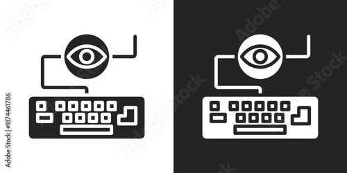 Keylogger Icon In Black And White Glyph Style