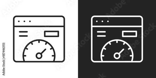 Website Speed Icon In Black And White Line Style