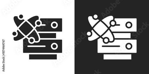 Data Science Icon In Black And White Glyph Style