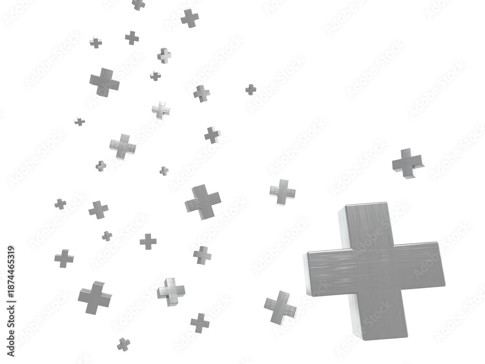 Obraz premium 抽象的なプラス記号の世界の3Dイラストレーション