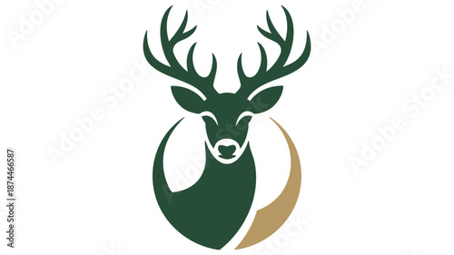Stylized deer head logo