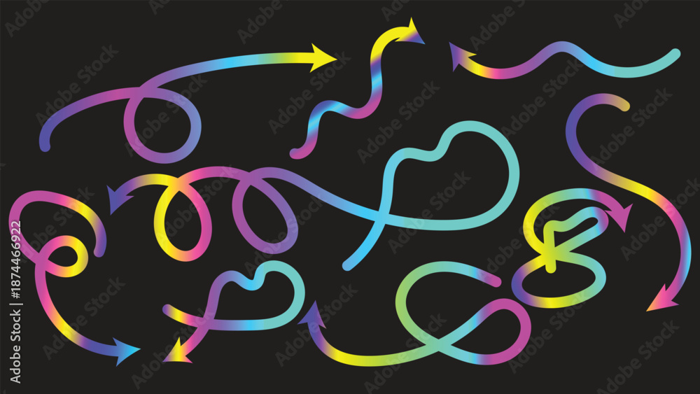 Obraz premium Modern Colorful Gradient Arrows Direction Background