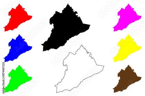 San Pablo city (Calabarzon Region, Republic of the Philippines, ROP) map vector illustration, scribble sketch Lungsod ng San Pablo map