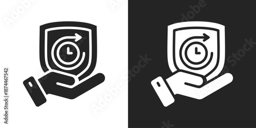 Future proof Icon In Black And White Glyph Style