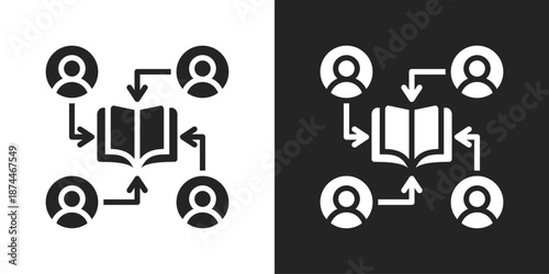 Integration Icon In Black And White Glyph Style