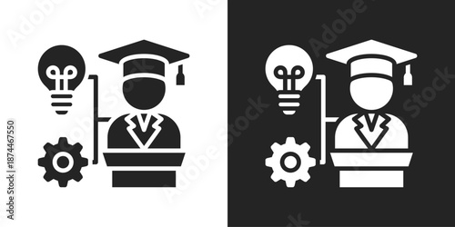 Competency Icon In Black And White Glyph Style