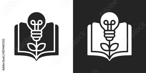 Growth Icon In Black And White Glyph Style
