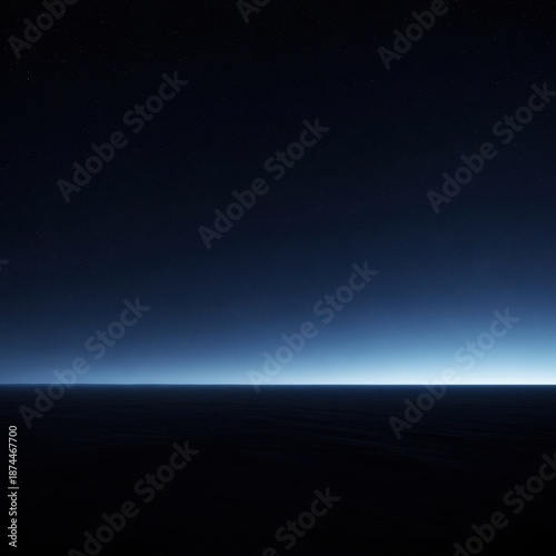 An expansive, inky black night sky stretches over an open plain, symbolizing unrestricted potential and the quiet liberty found in deep shadow, serene, indigo, unrestricted