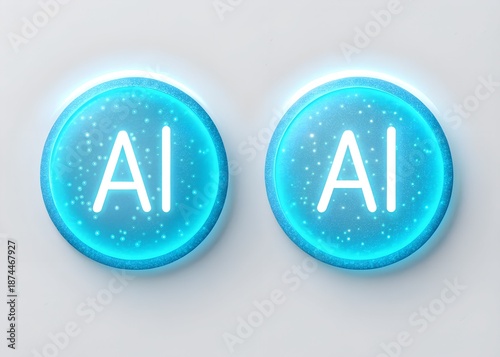 dual artificial intelligence ai glow icons