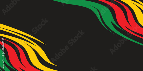 Fotografie Simple background with gradient zigzag line pattern and with Jamaican color them