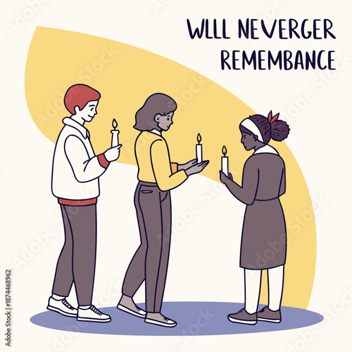 People holding candles in remembrance memorial tribute