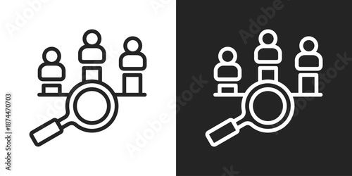 Competitive Analysis Icon In Black And White Line Style