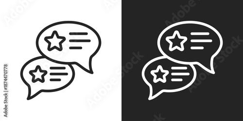 Testimonial Icon In Black And White Line Style