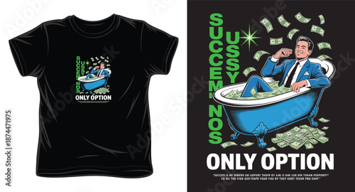 Success is a journey quote t-shirt design with motivational typography and minimalist vintage elements