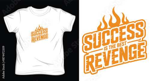 Underlined typography t-shirt design with geometric heart icon and motivational work ethic quote