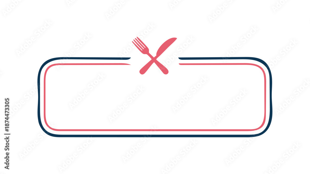 Fototapeta premium Minimalist restaurant sign with fork and knife