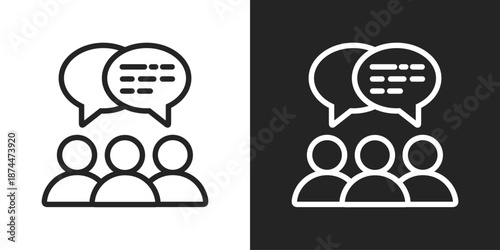 email group Icon In Black And White Line Style
