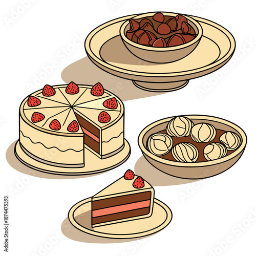Traditional dessert spread using earthen plates and bowls 1