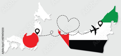Airplane travel from Japan to UAE