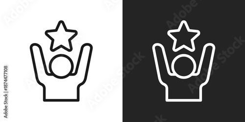 best employee Icon In Black And White Line Style