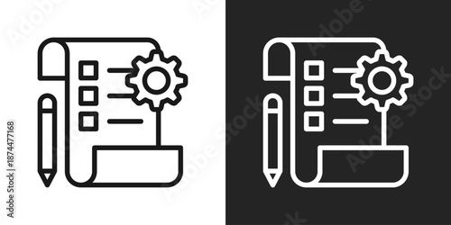 listing Icon In Black And White Line Style