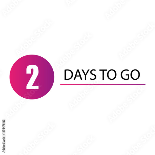 Circular countdown icon. Significant number two 2. Two 2 days go. Professional Vectorized successful graphic.