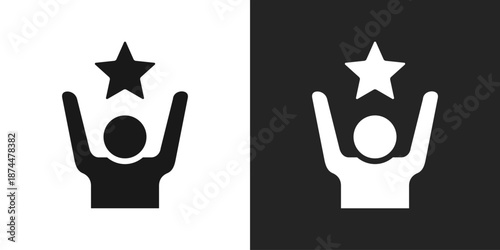 best employee Icon In Black And White Glyph Style