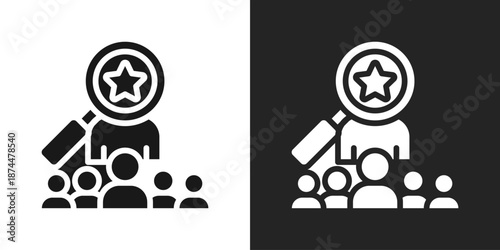 recruitment Icon In Black And White Glyph Style
