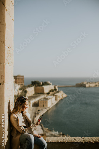 Woman enjoying serene momen...