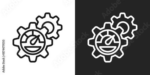 Optimization Icon In Black And White Line Style