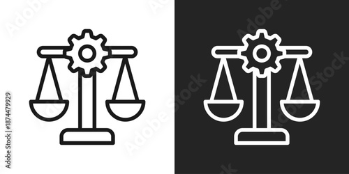 Engineering Ethics Icon In Black And White Line Style