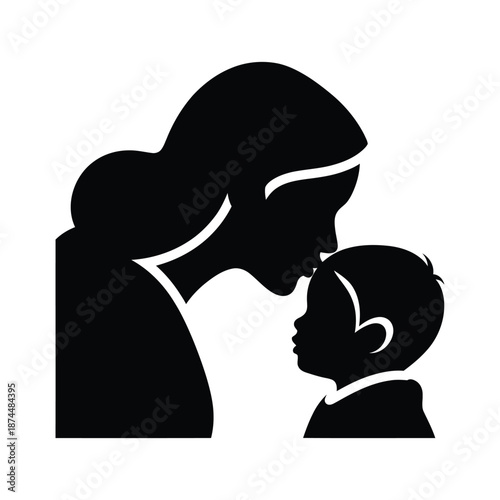 Tender Moment Between Mother And Child vector