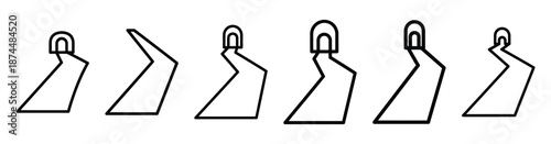 holy land pathway Line art illustration isolated on white background of palm sunday icons