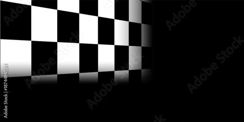 Chess perspective floor background. Black and white chessboard perspective floor texture. Checker board pattern surface. Fading away vanishing checkerboard background. Abstract
