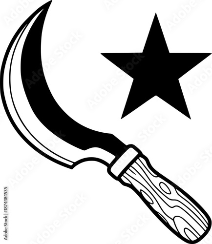 Sickle Star Vector Illustration