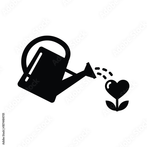 Watering Plant With Care And Love