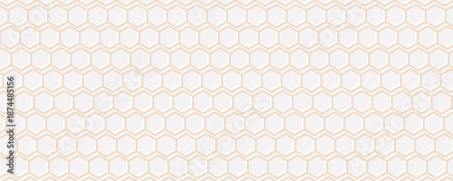 Embossed light grey hexagon on light brown background. Abstract honeycomb. Abstract tortoiseshell. Pastel color. Earth tone colour