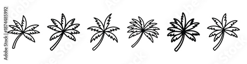 palm branch spiritual Line art illustration isolated on white background of palm sunday icons