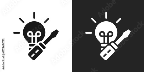 Idea Icon In Black And White Glyph Style