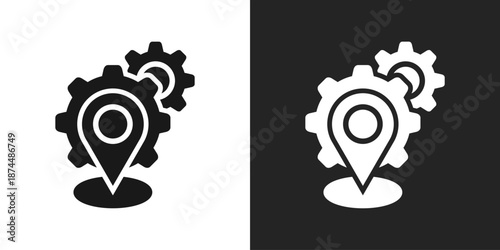 Pin Icon In Black And White Glyph Style