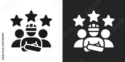 leadership Icon In Black And White Glyph Style