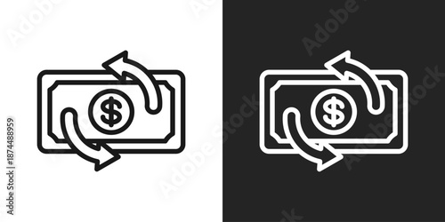 Recovery Icon In Black And White Line Style