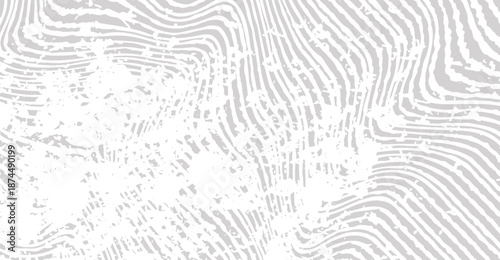 Abstract texture with white and light grey wavy lines and distressed grunge pattern for modern background design